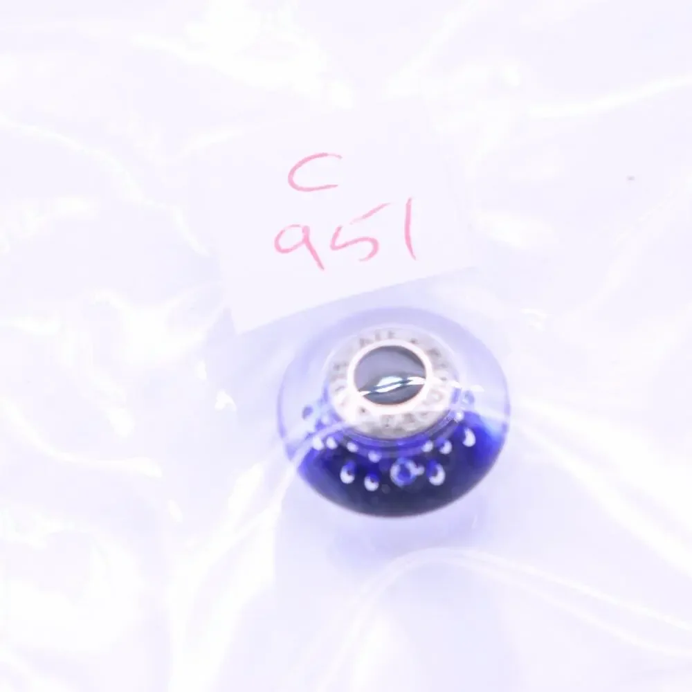 Authentic PANDORA Dark Blue Effervescence Glass Charm